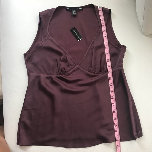 Linda Allard Ellen Tracy Plum silk blend Cami Sz4 - Picture 5 of 6